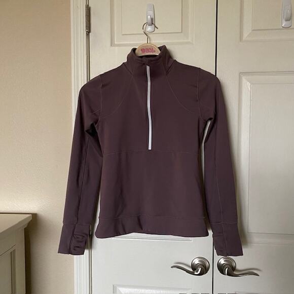 Calia 1/4 Zip Pullover Brown w/Silver Reflective Details Stretch Women's M READ - Picture 11 of 11
